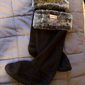 Hunter Boot socks with Fur